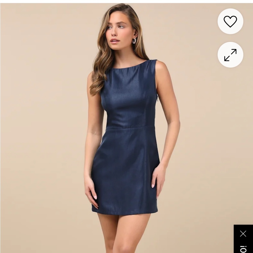 Lulus Sophisticated Selection Navy Sleeveless Backless Mini Dress Large